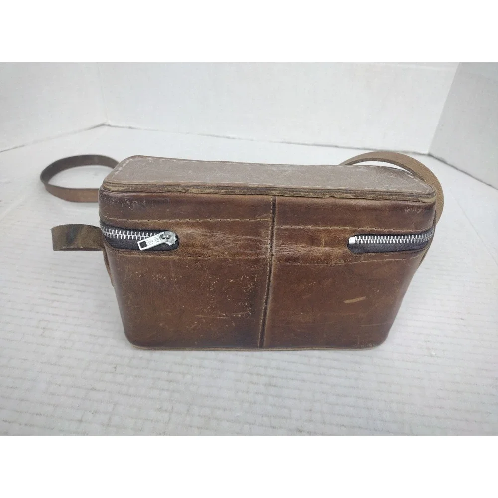 Vintage Belding California Saddle Leather Camera Binocular Bag Approx Size 5x7x2